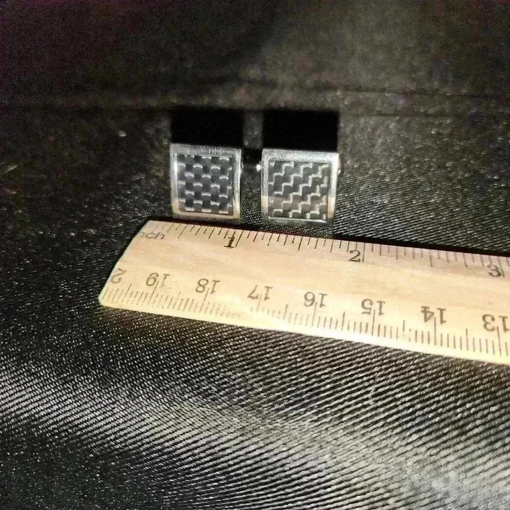 Carbon Pattern Holographic Cufflinks